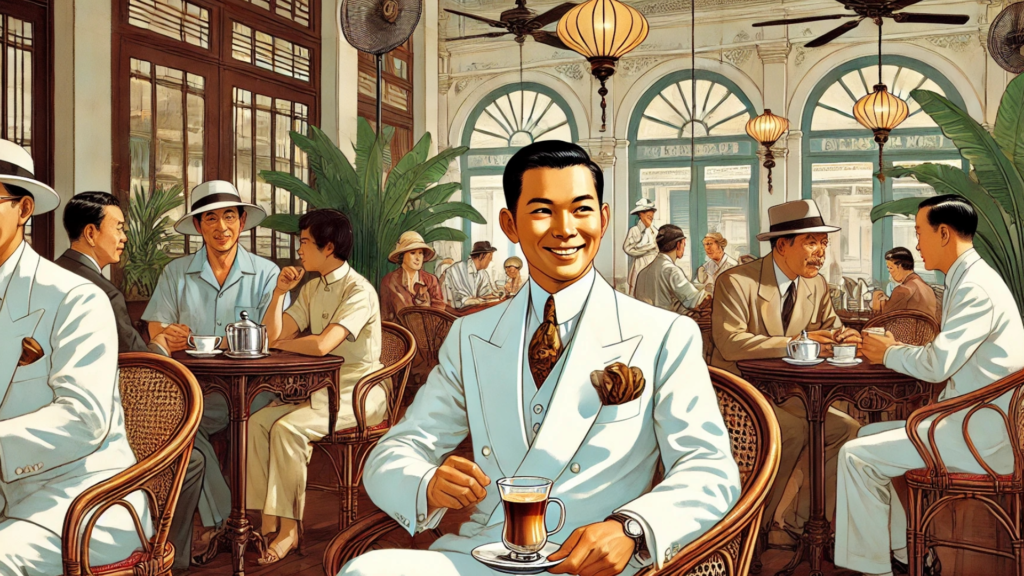 Vietnamese coffee drinking in prewar Vietnam.